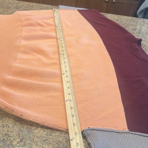 Free People Easy Street Sweater Size XS Color Block Pullover Ribbed Knit Relaxed - Picture 12 of 13